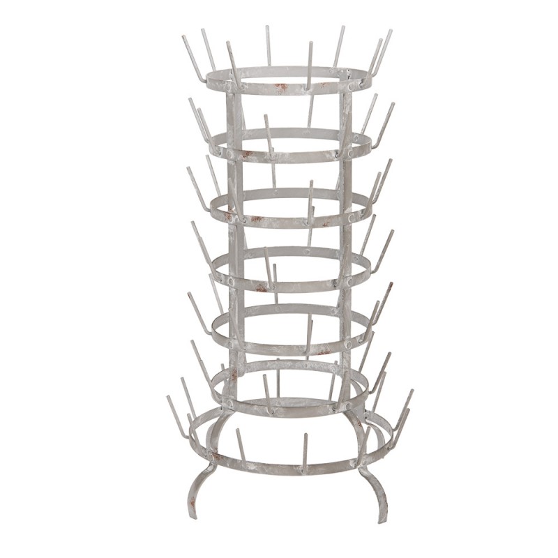 clayre & eef 5Y1362 Mokkenrek Ø 37x66 cm Grijs Metaal