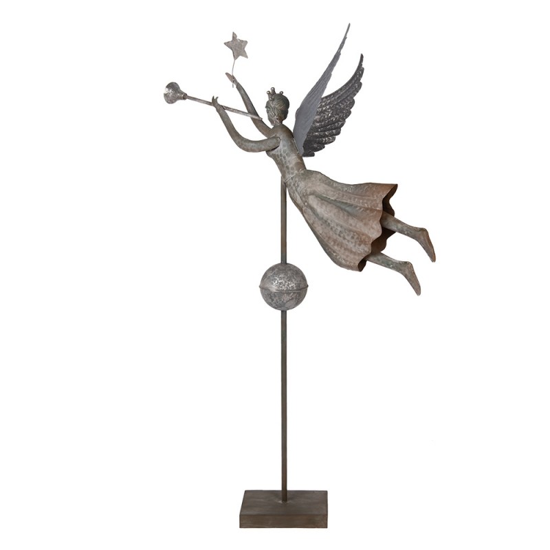 clayre & eef 5Y1363 Kerstdecoratie Beeld Engel 93x30x135 cm Grijs Metaal clayre & eef 5Y1363 Kerstdecoratie Beeld Engel 93x30x135 cm Grijs Metaal