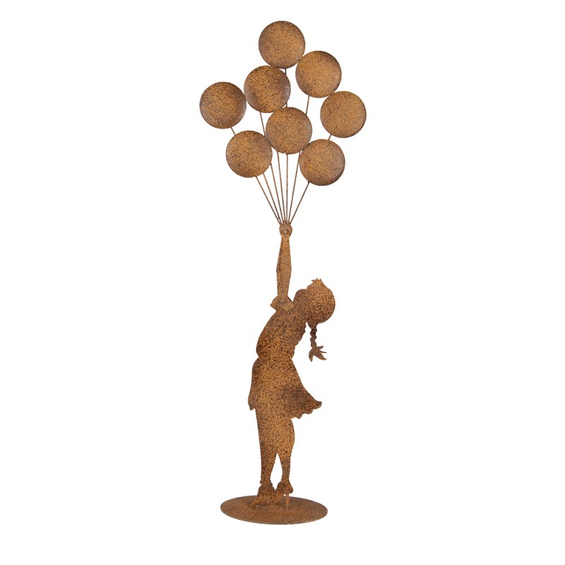 clayre & eef 5Y1366 Decoratie Beeld Kind 27x12x80 cm Bruin Metaal