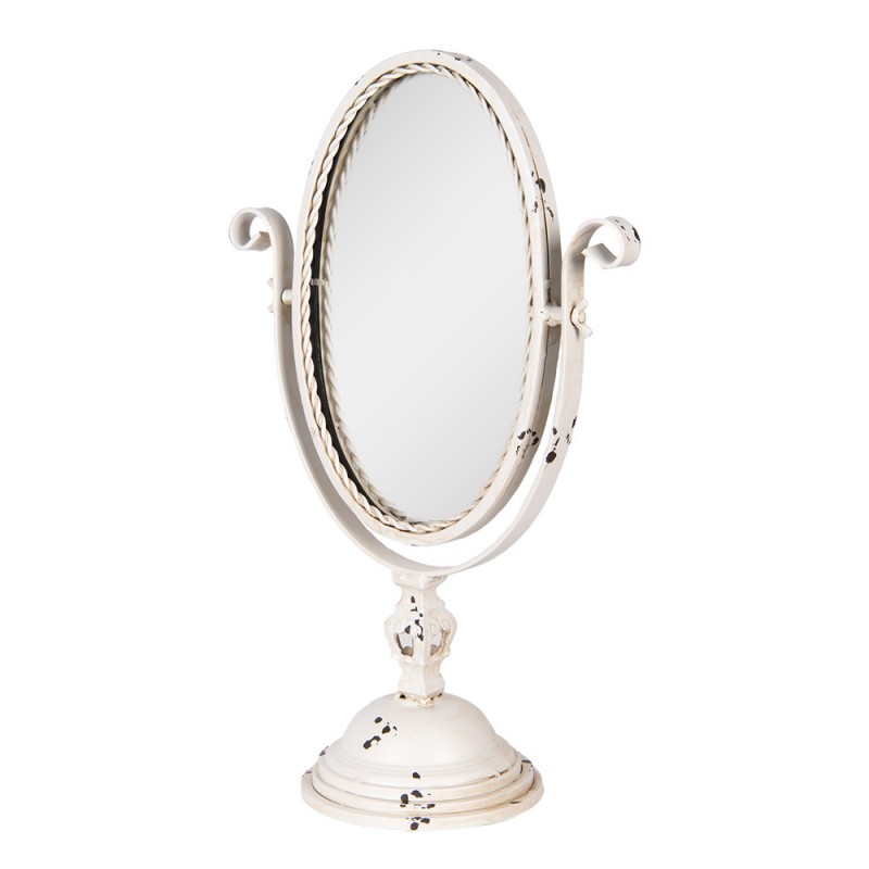 Clayre & Eef 62S330 Tafelspiegel 34x16x50 Cm Beige Metaal Ovaal