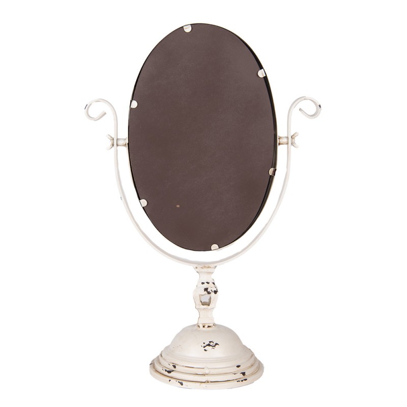 Clayre & Eef 62S330 Tafelspiegel 34x16x50 Cm Beige Metaal Ovaal