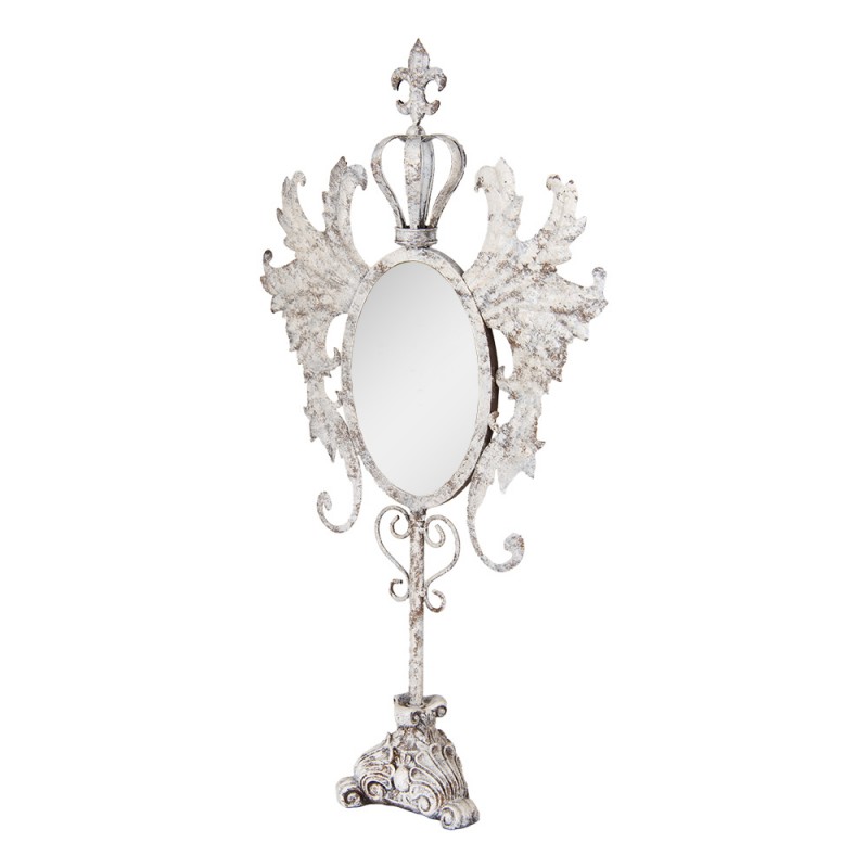 Clayre & Eef 62S331 Tafelspiegel 37x14x68 Cm Wit Metaal