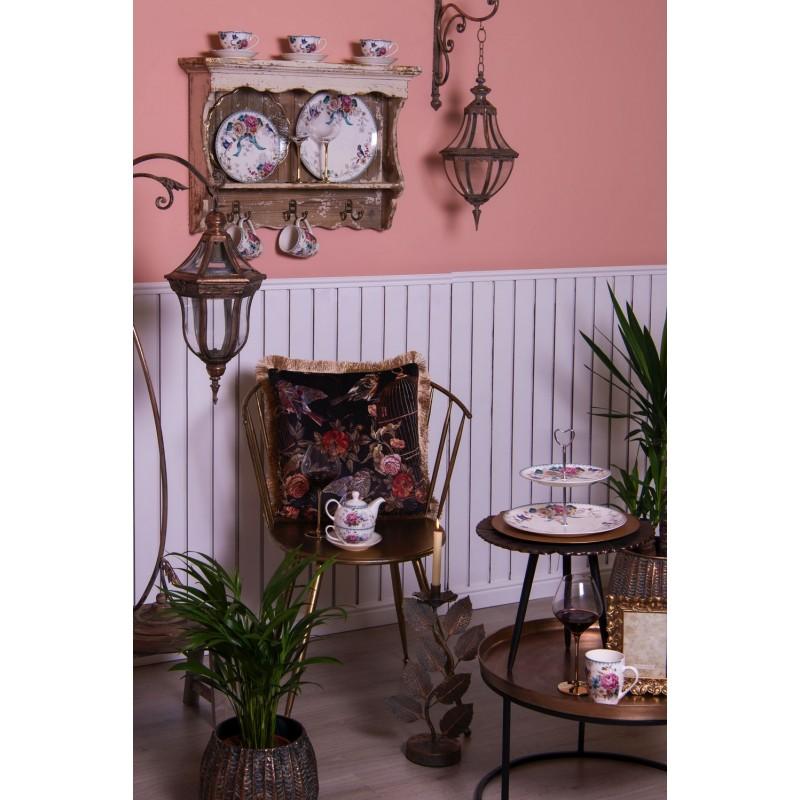 Clayre & Eef 64601 Onderbord Ø 33 Cm Goudkleurig Kunststof Rond Kaarsenplateau