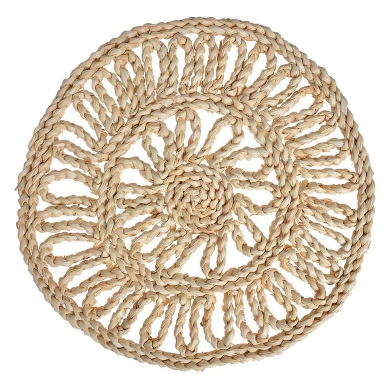 clayre & eef 65726 Placemat Ø 30 cm Beige Stro Rond Tafelmat