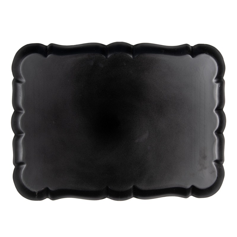 Clayre & Eef 65758 Dienblad 40x30 Cm Grijs Kunststof Rechthoek