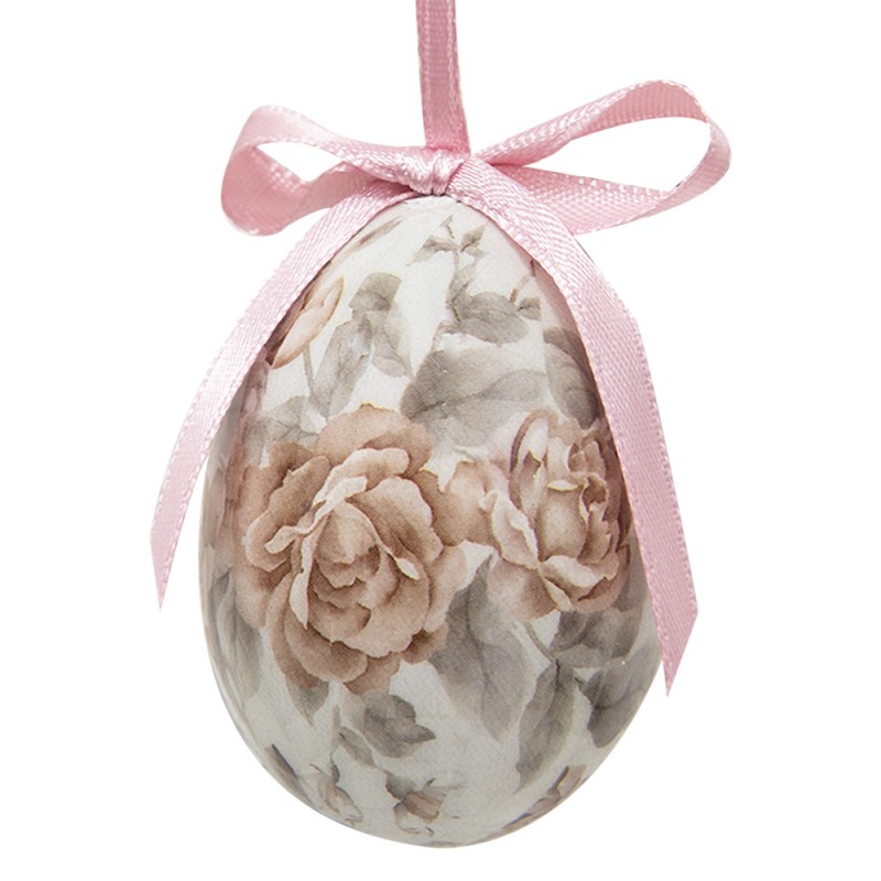 Clayre & Eef 65903 Paashanger Set Van 12 Ei Ø 4x5 Cm Meerkleurig Kunststof