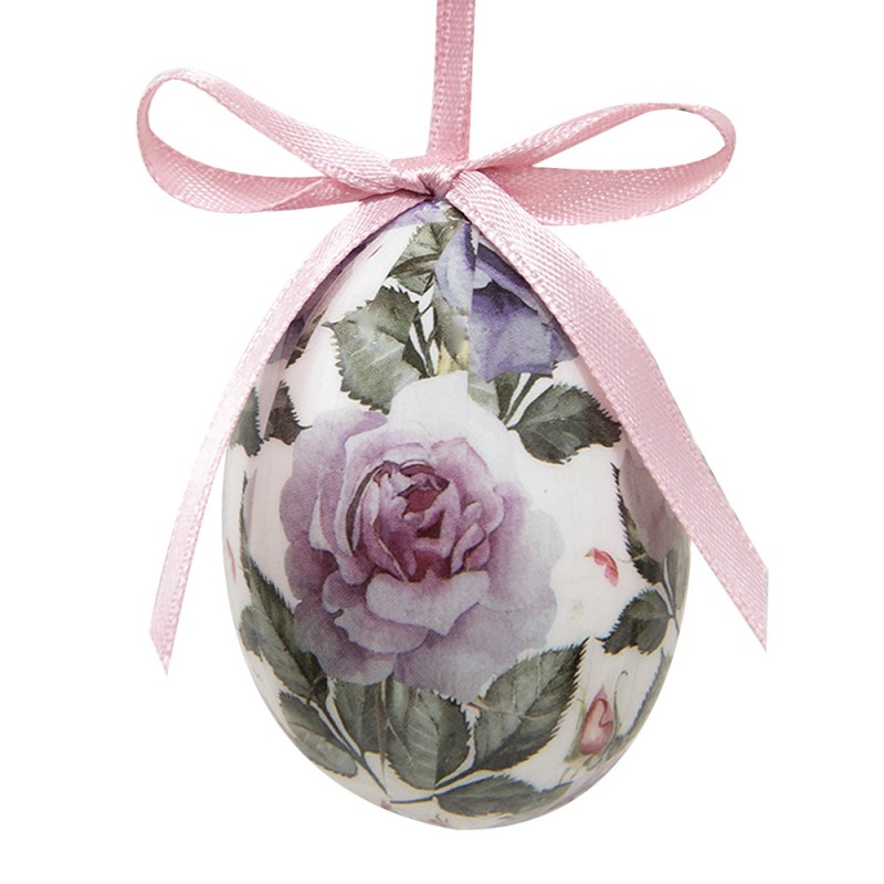 Clayre & Eef 65903 Paashanger Set Van 12 Ei Ø 4x5 Cm Meerkleurig Kunststof