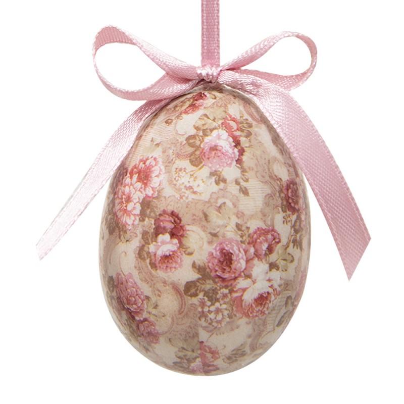 Clayre & Eef 65905 Paashanger Set Van 12 Ei Ø 4x5 Cm Meerkleurig Kunststof