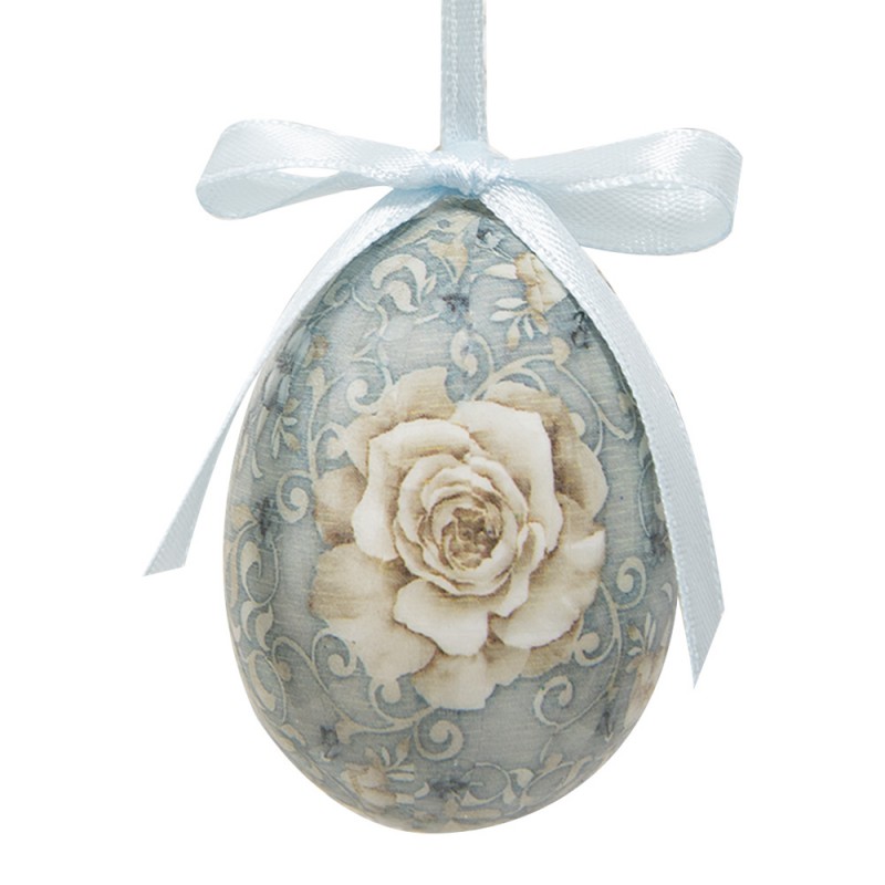 Clayre & Eef 65905 Paashanger Set Van 12 Ei Ø 4x5 Cm Meerkleurig Kunststof