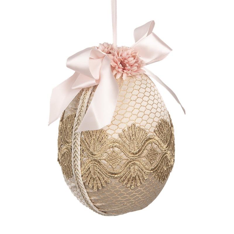 Clayre & Eef 65918 Paashanger Ei Ø 11x14 Cm Beige Textiel