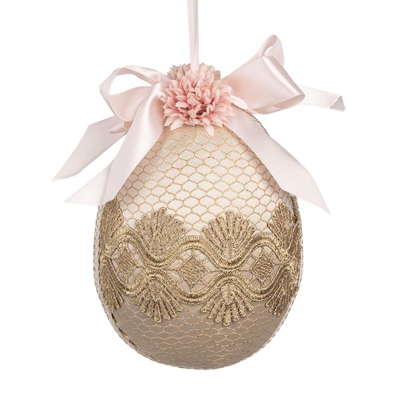 Clayre & Eef 65918 Paashanger Ei Ø 11x14 Cm Beige Textiel