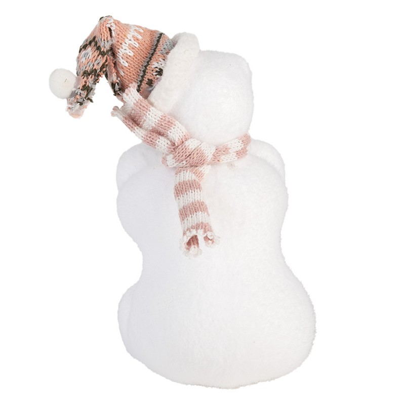 Clayre & Eef 66120 Decoratie Beeld Beer 11x11x18 Cm Wit Synthetisch