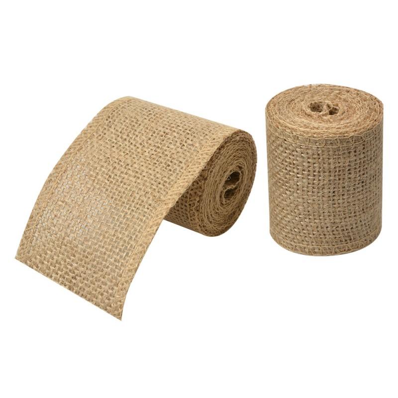 clayre & eef 66212 Decoratie Lint 60 mm x 2 m Bruin Jute
