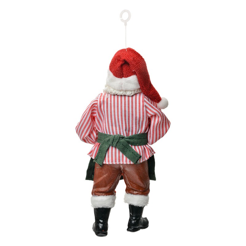 Clayre & Eef 66241 Kersthanger Kerstman 17 Cm Rood Textiel