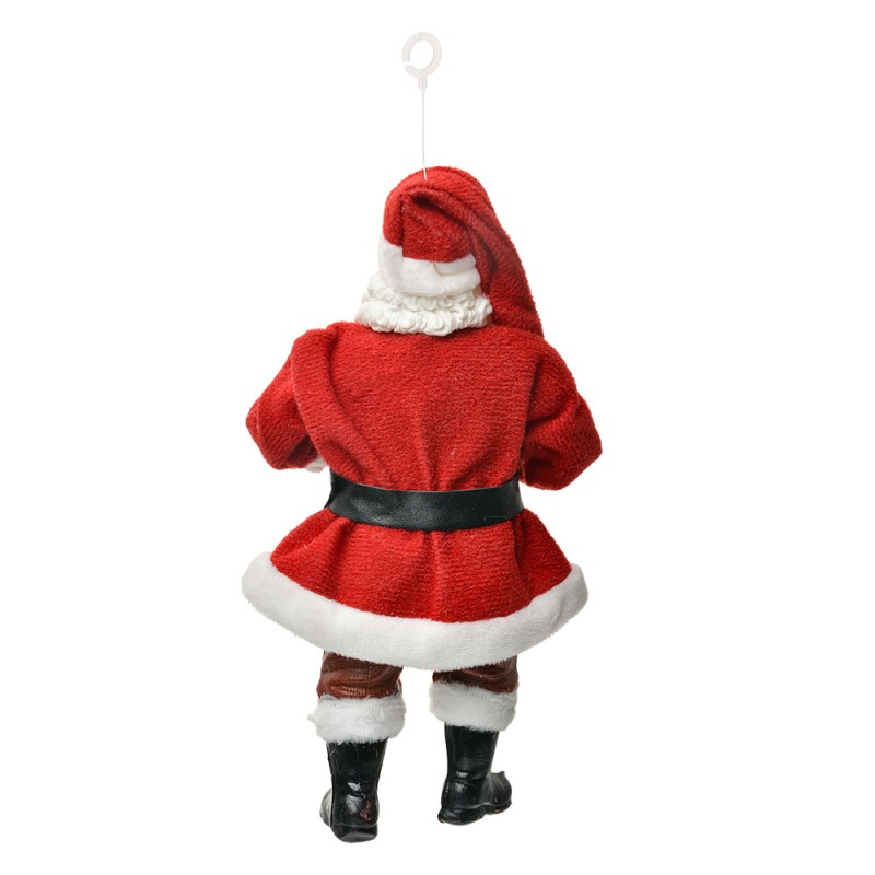 Clayre & Eef 66244 Kersthanger Kerstman 17 Cm Rood Textiel