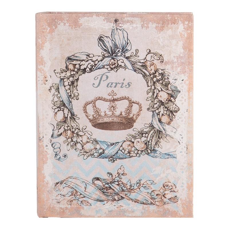 Clayre & Eef 66262 Opbergdoos Set Van 3 Boeken 27 /22 /17 Cm Beige Hout