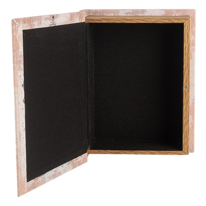 Clayre & Eef 66262 Opbergdoos Set Van 3 Boeken 27 /22 /17 Cm Beige Hout