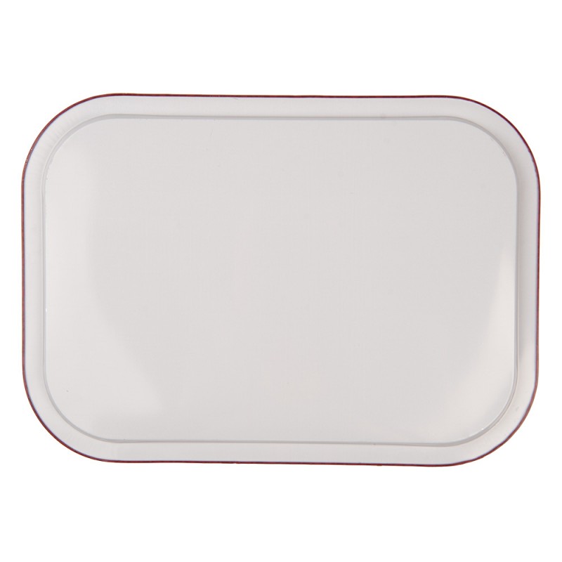 Clayre & Eef 6BL0136 Dienblad 40x29x2 Cm Rood Metaal Winter