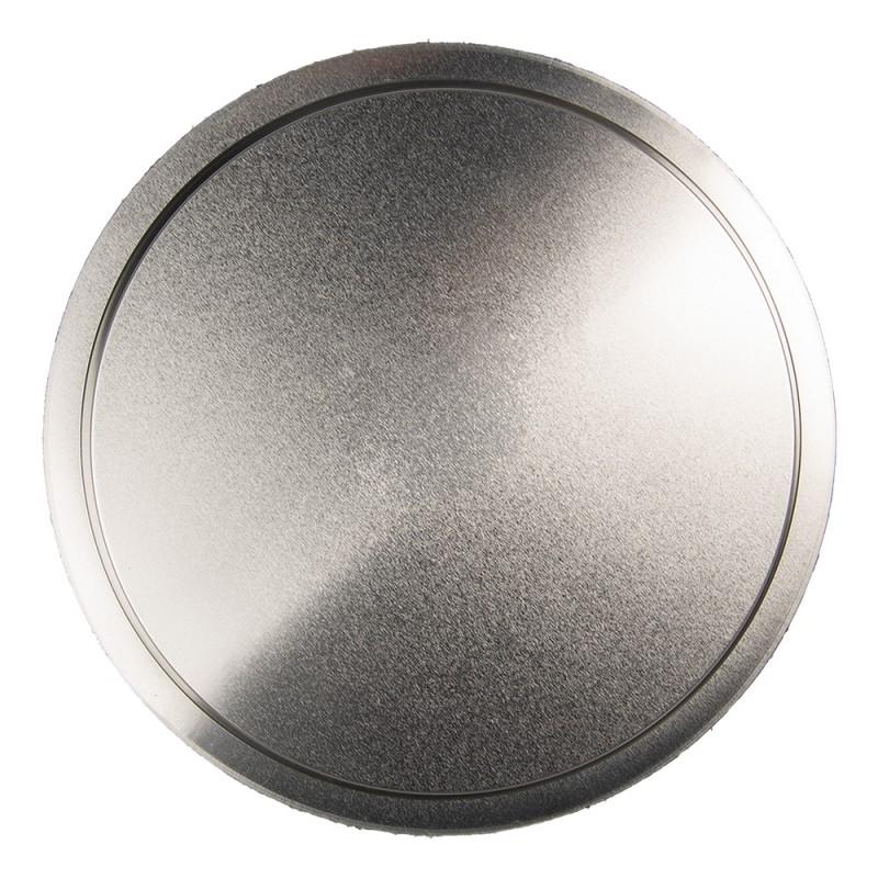 Clayre & Eef 6BL0181 Dienblad Ø 32x2 Cm Groen Metaal Bloemen Rond