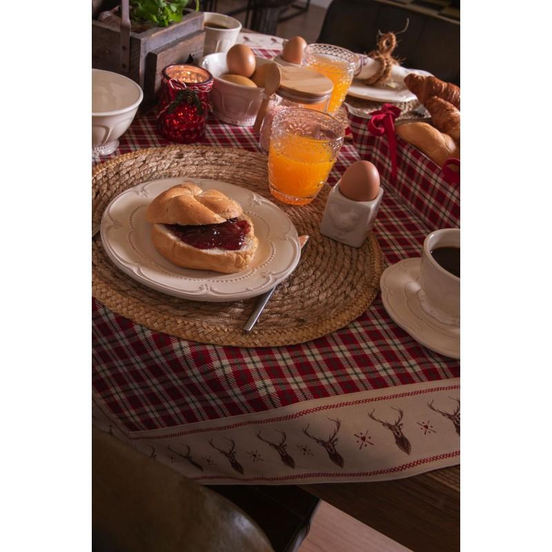 Clayre & Eef 6CE0261 Ontbijtbord Ø 21 Cm Beige Keramiek Rond Bord