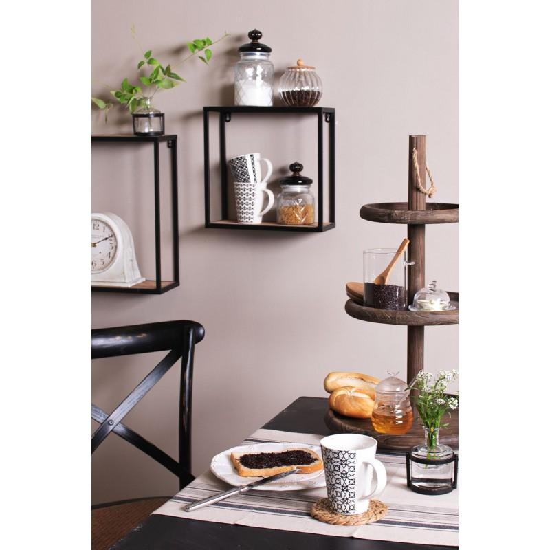 Clayre & Eef 6CE0271 Ontbijtbord Ø 21 Cm Wit Keramiek Rond Bord