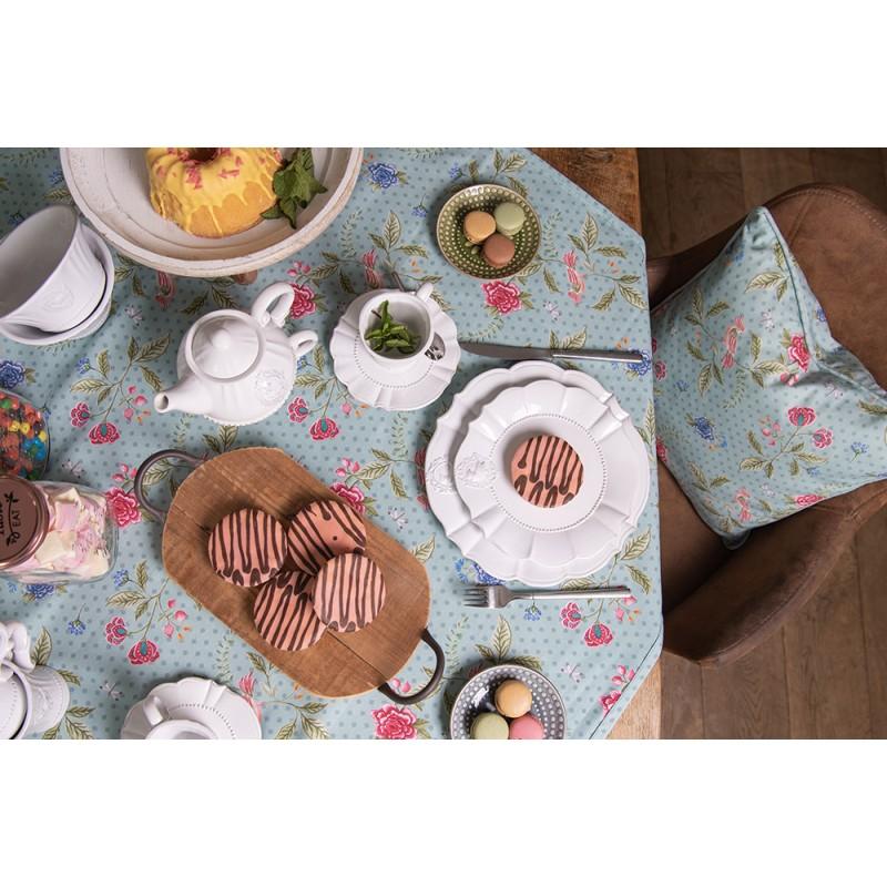 Clayre & Eef 6CE0273 Kop En Schotel 125 Ml Wit Keramiek Rond Servies