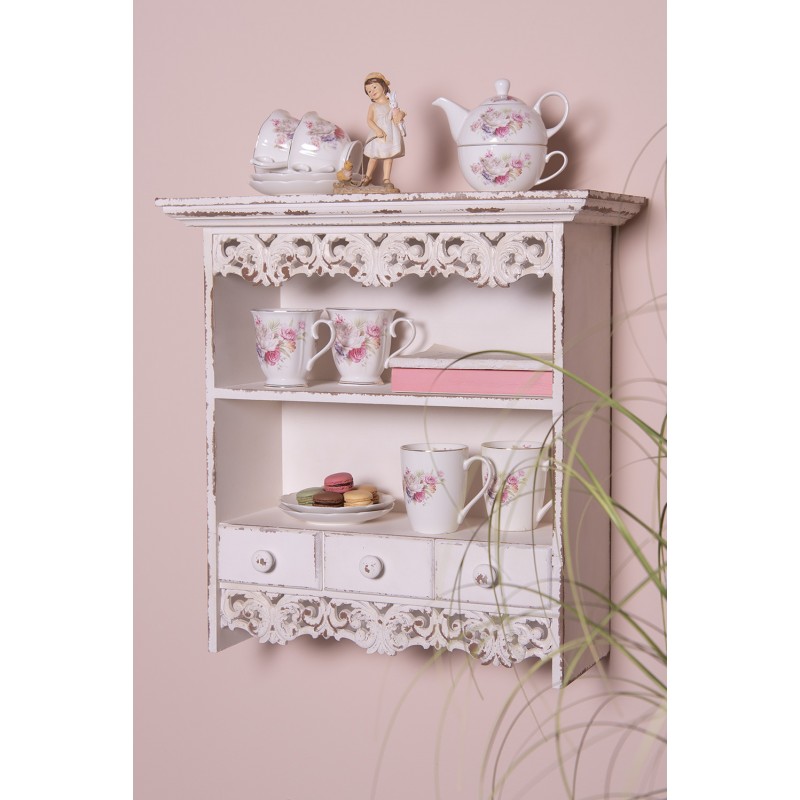 Clayre & Eef 6CE0868 Mok 200 Ml Roze Wit Porselein Bloemen Rond Koffiemok