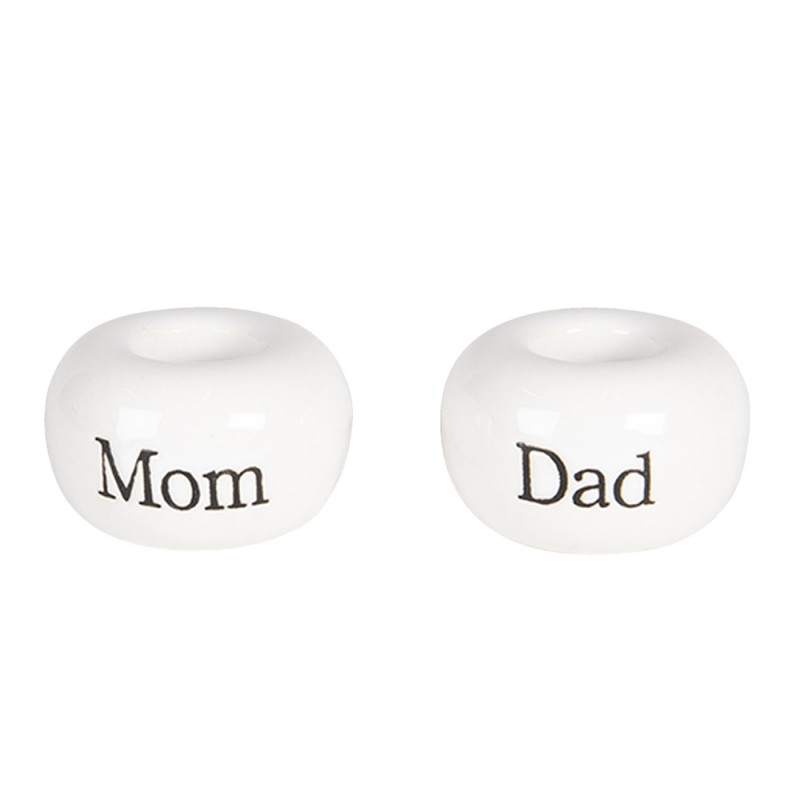 Clayre & Eef 6CE1009 Tandenborstelhouder Wit Keramiek Tandenborstel Houder