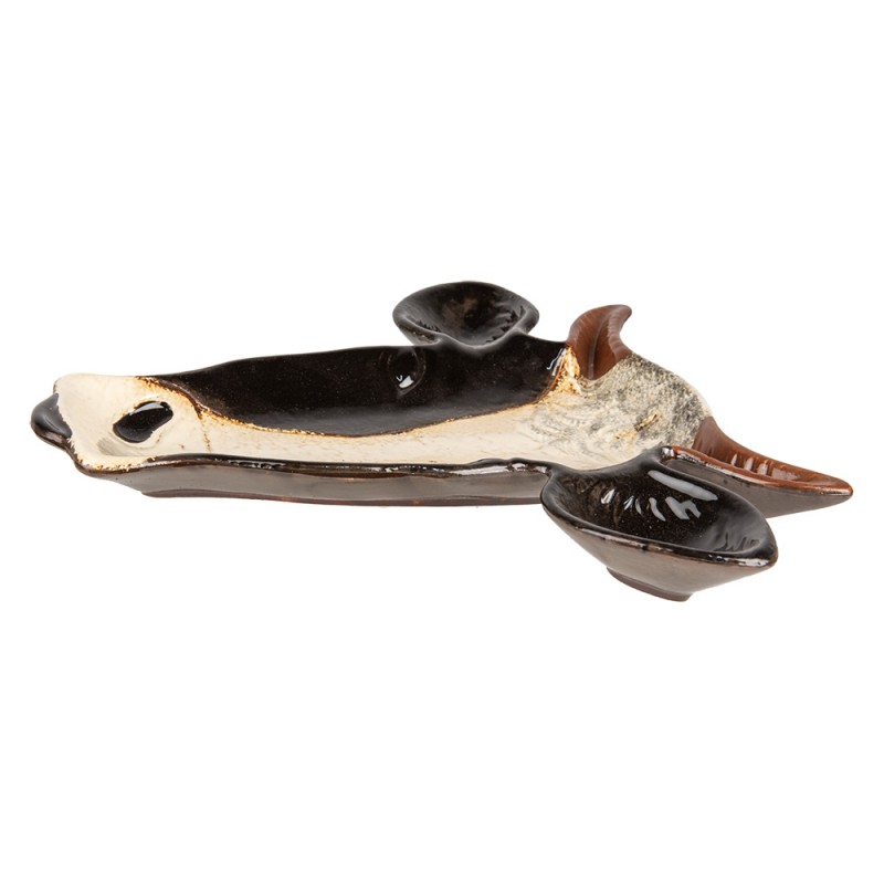 Clayre & Eef 6CE1141L Serveerschaal Koe 31x29 Cm Zwart Wit Keramiek Presenteerschaal