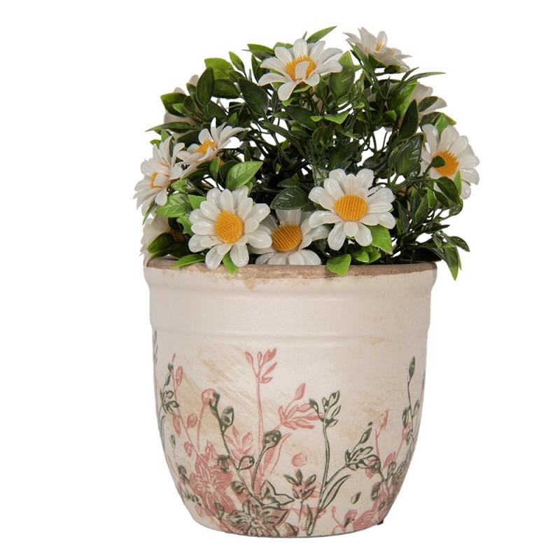 Clayre & Eef 6CE1974S Bloempot Ø 13x11 Cm Beige Keramiek