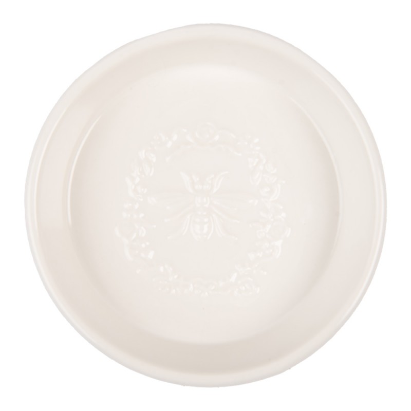 clayre & eef 6CE1987 Zeepbakje Ø 13x3 cm Wit Keramiek