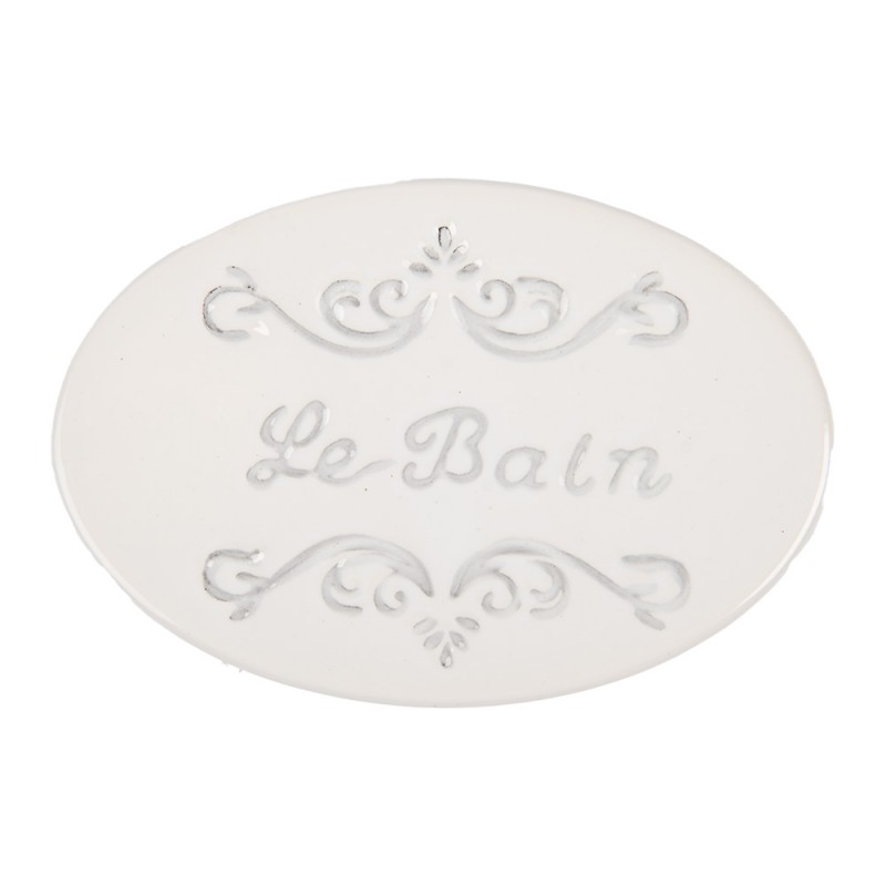 clayre & eef 6CE1995 Zeepbakje 13x9x3 cm Wit Keramiek