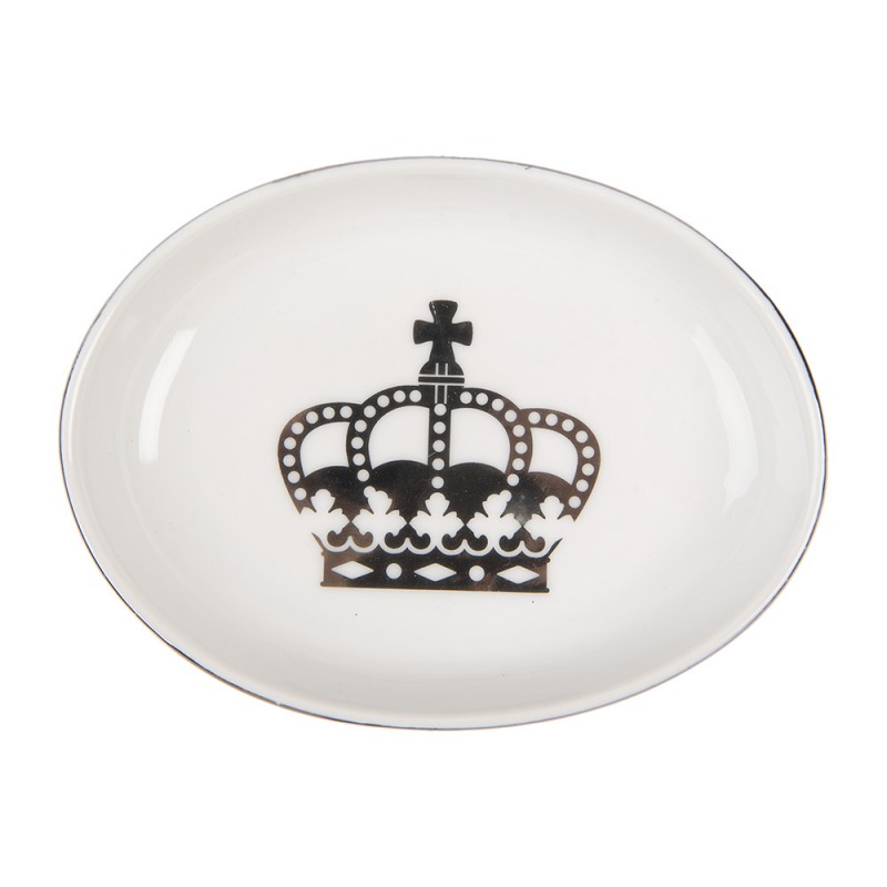 clayre & eef 6CE1999 Zeepbakje 14x11x3 cm Wit Keramiek