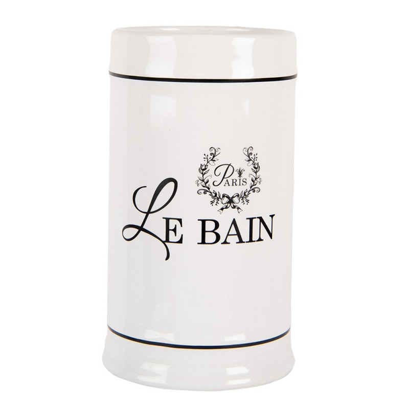 clayre & eef 6CE2004 Tandenborstelhouder Ø 8x13 cm Wit Keramiek