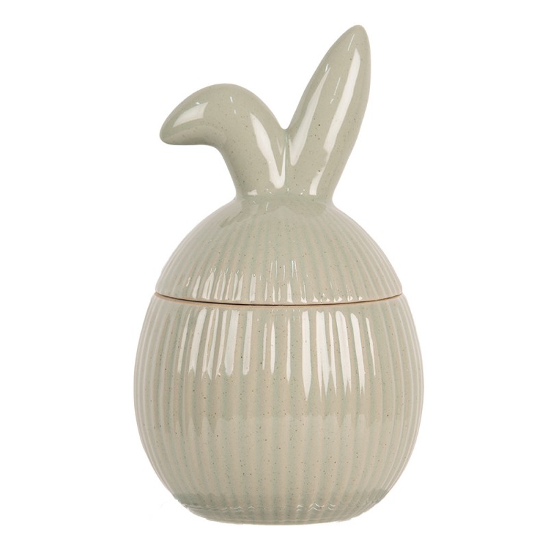 Clayre & Eef 6CE2013 Voorraadpot 10x10x16 Cm Groen Keramiek