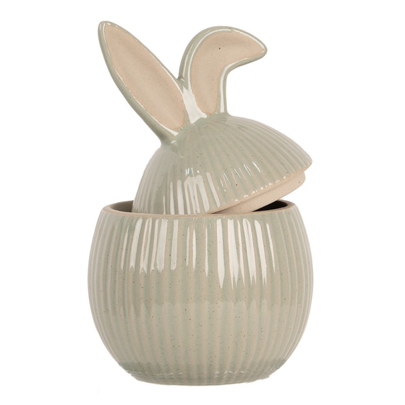 Clayre & Eef 6CE2013 Voorraadpot 10x10x16 Cm Groen Keramiek