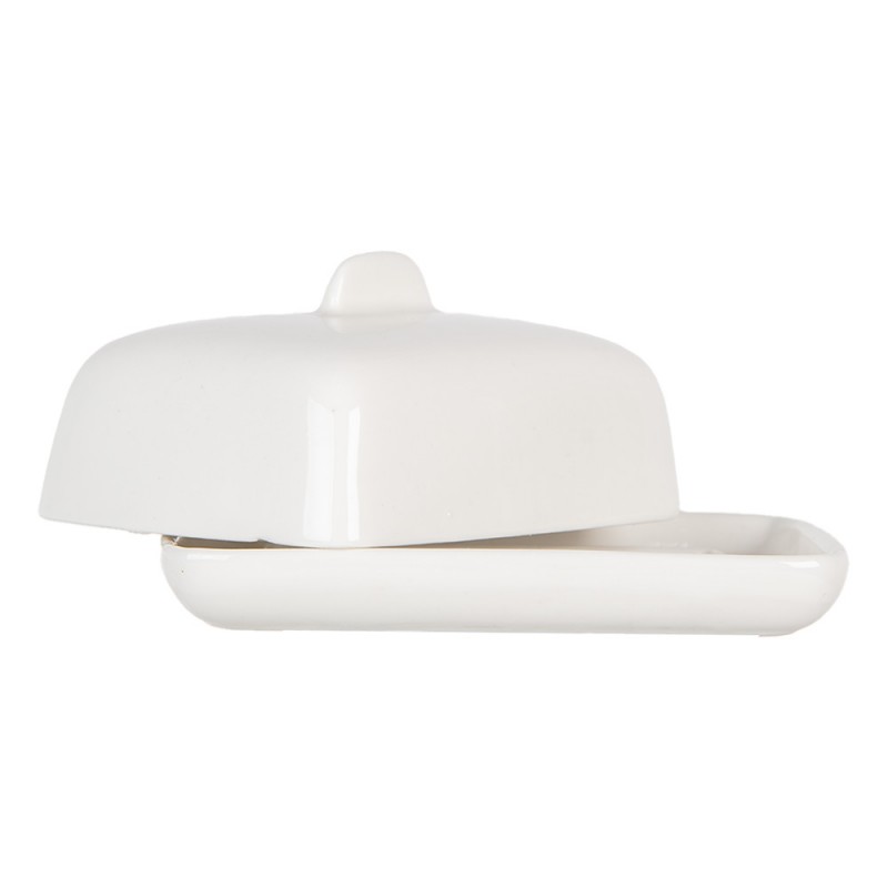 Clayre & Eef 6CE2045 Botervloot 9x7x7 Cm Wit Keramiek