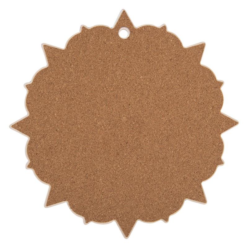 Clayre & Eef 6CE2051 Onderzetters Pannen Ø 20 Cm Geel Keramiek