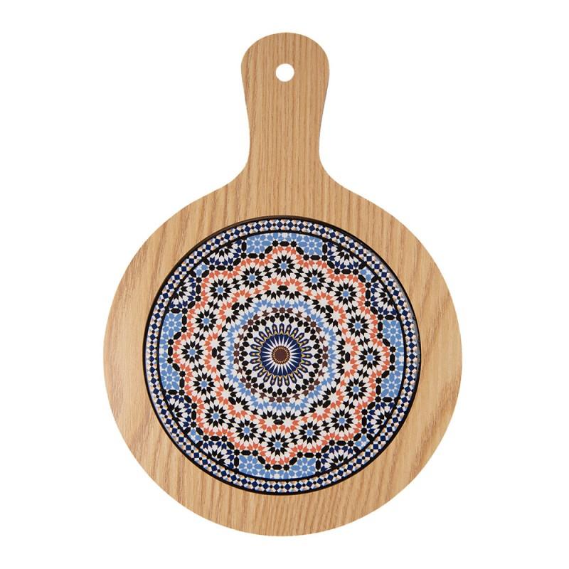 clayre & eef 6CE2056 Onderzetters Pannen 19x27 cm Bruin Blauw Keramiek