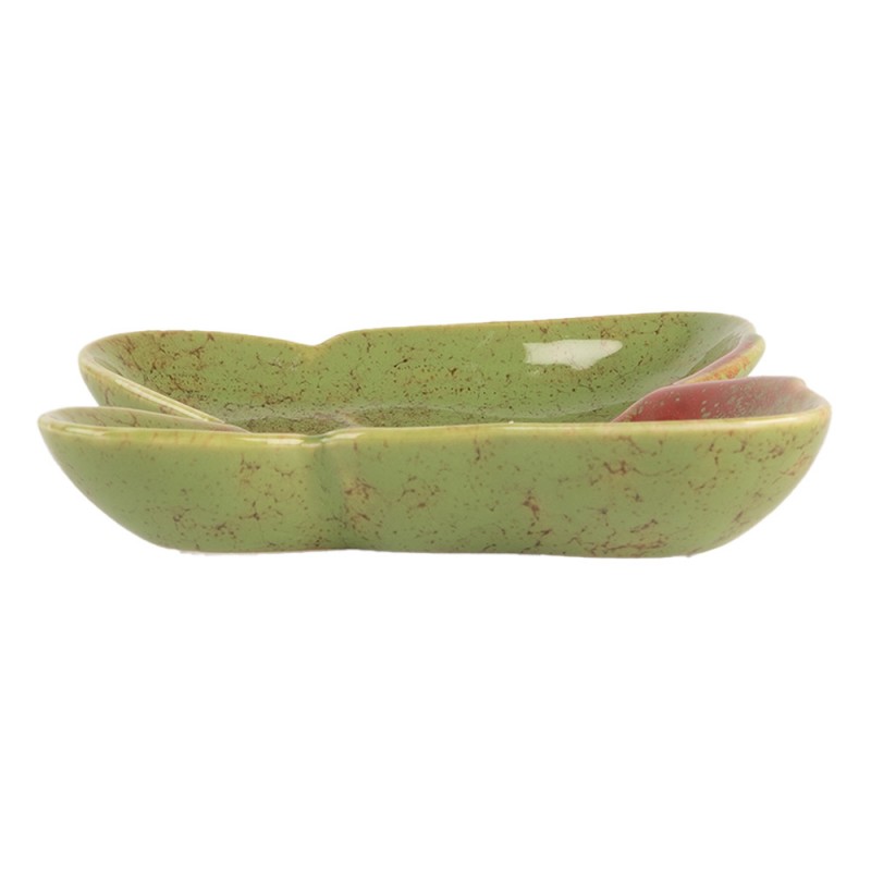 Clayre & Eef 6CE2152 Decoratie Schaal Vlinder 14x13x2 Cm Groen Keramiek