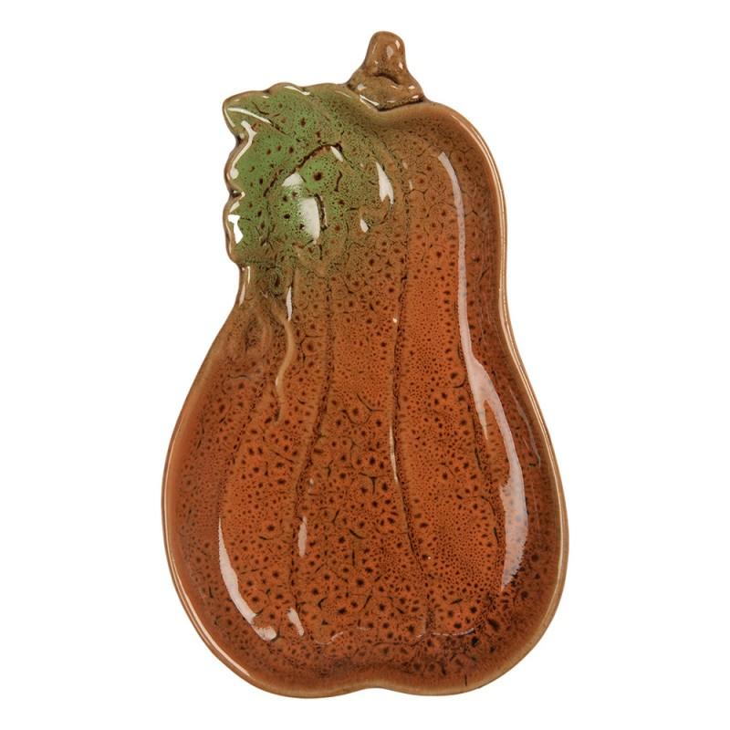 clayre & eef 6CE2155 Decoratie schaal Pompoen 17x10x2 cm Oranje Keramiek