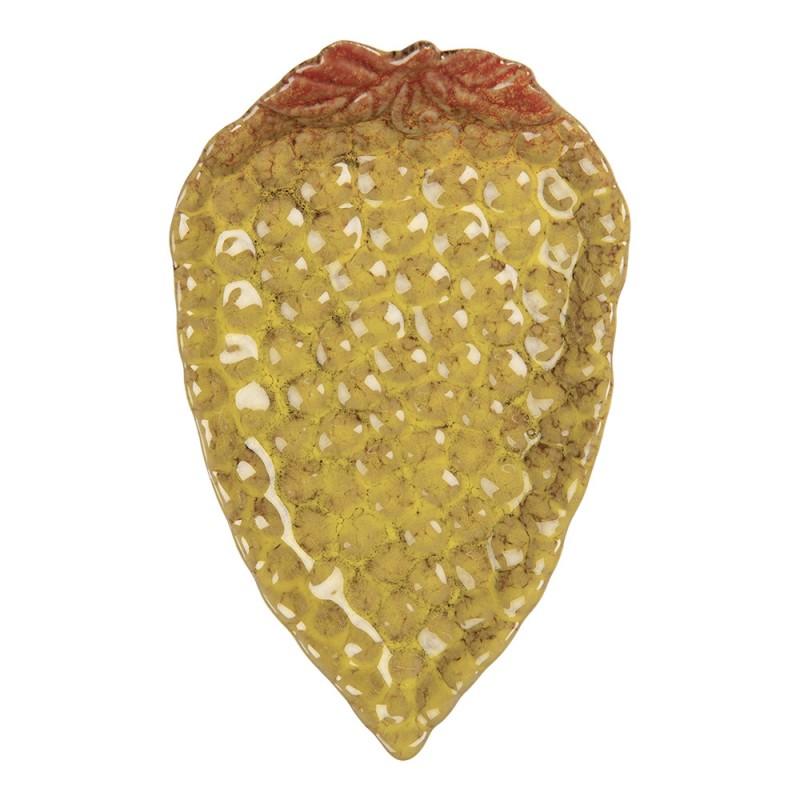 clayre & eef 6CE2159 Decoratie schaal 15x10x2 cm Geel Keramiek