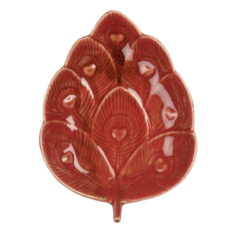 clayre & eef 6CE2160 Decoratie schaal 16x12x3 cm Rood Keramiek