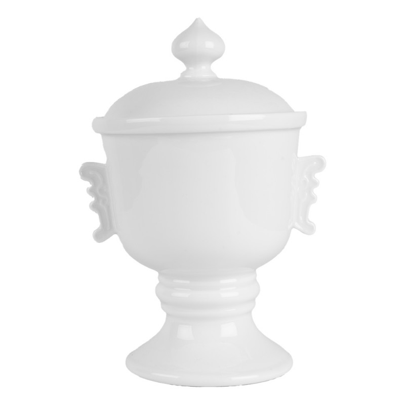 clayre & eef 6CE2170 Voorraadpot Ø 12x17 cm Wit Keramiek