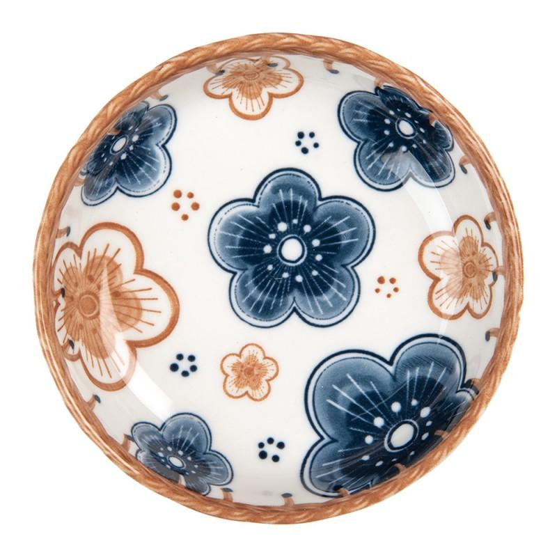 Clayre & Eef 6CEBO0068 Kom 50 Ml Beige Blauw Keramiek