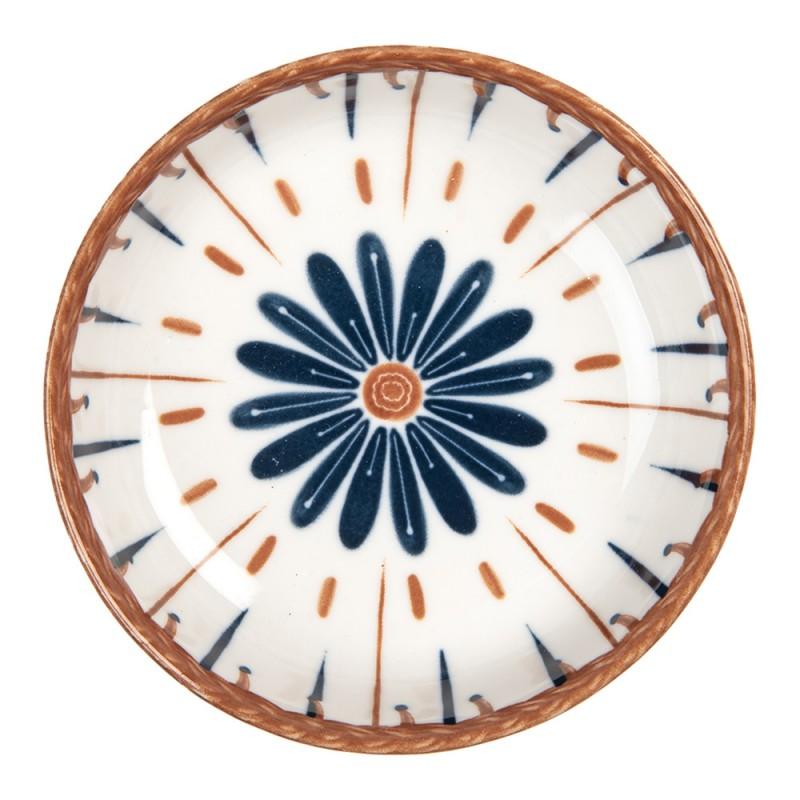 Clayre & Eef 6CEBO0069 Kom 50 Ml Beige Blauw Keramiek