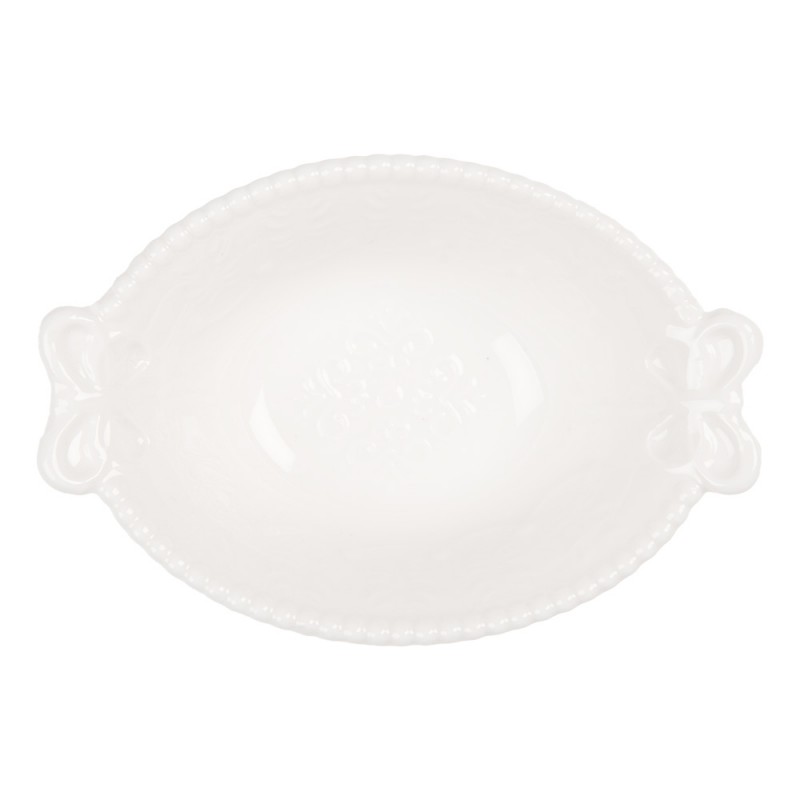 Clayre & Eef 6CEBO0200M Kom 75 Ml Wit Keramiek Vlinders