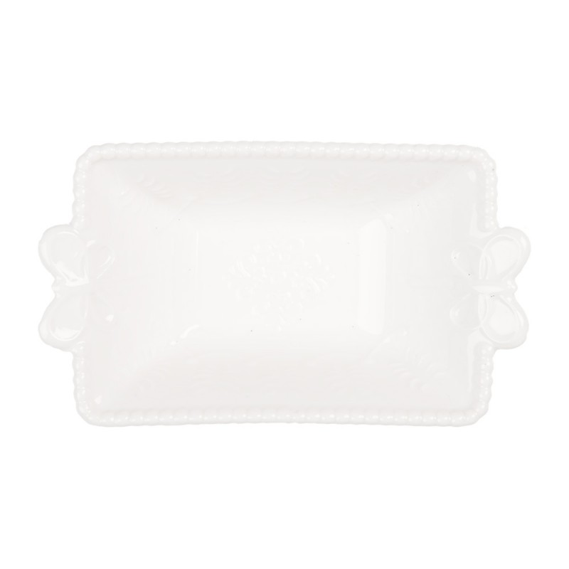 clayre & eef 6CEBO0201M Kom 75 ml Wit Keramiek Vlinders