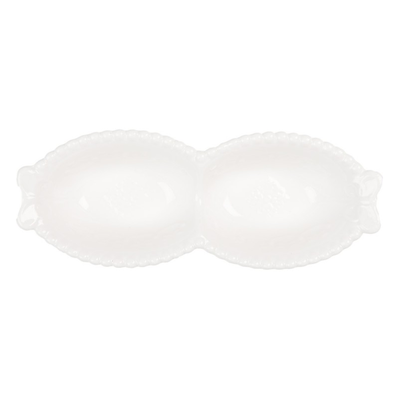 Clayre & Eef 6CEBO0202M Kom 75 Ml Wit Keramiek Vlinders