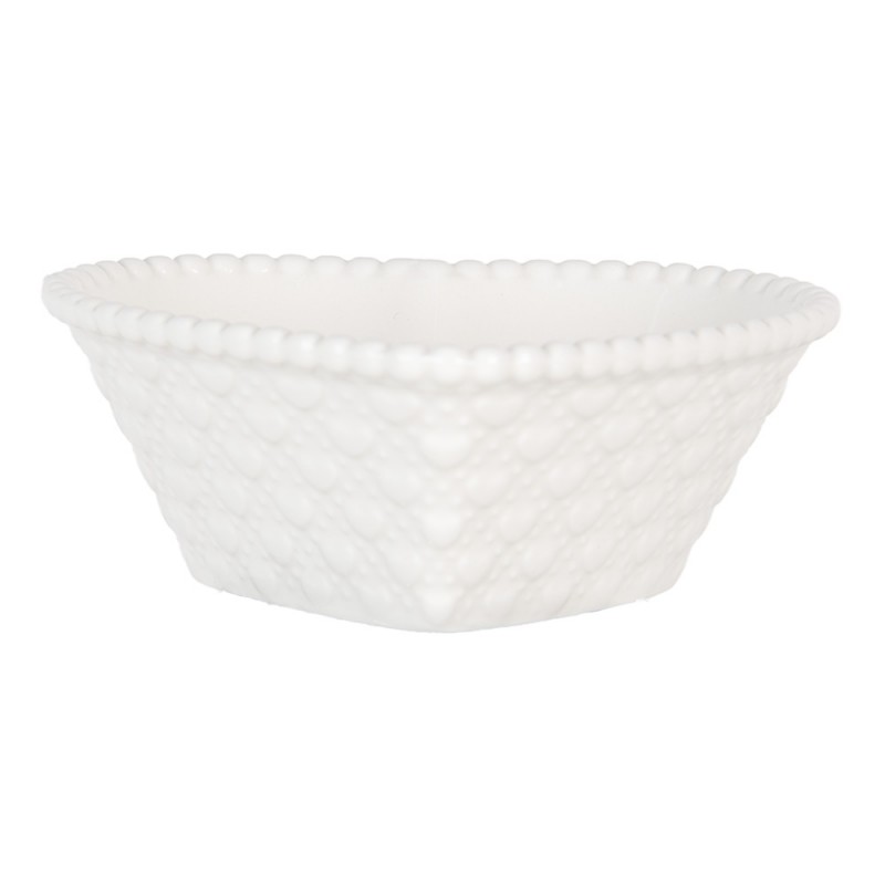 Clayre & Eef 6CEBO0203M Kom 75 Ml Wit Keramiek Hartvormig